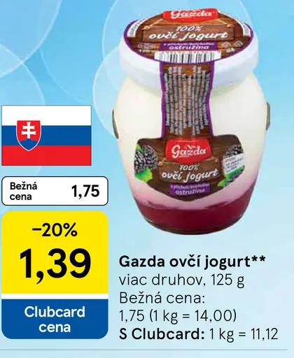 Gazda ovčí jogurt