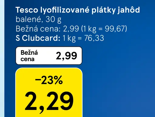 Tesco lyofilizované plátky jahôd