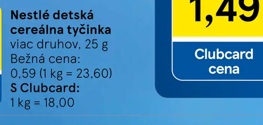 Nestlé detská cereálna tyčinka