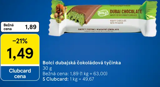 Bolci dubajská čokoládová tyčinka