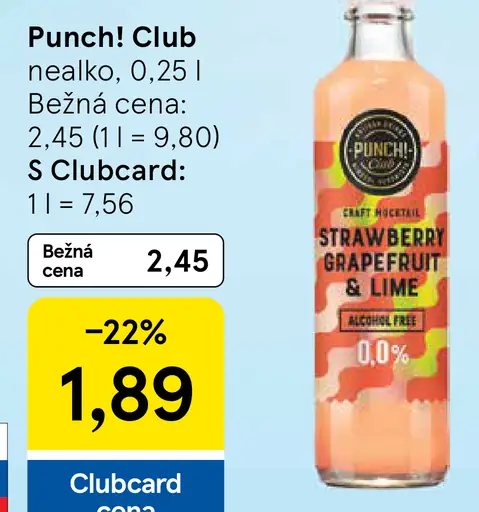 Punch! Club nealko strawberry grapefruit lime