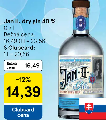 Jan II. dry gin 40 %