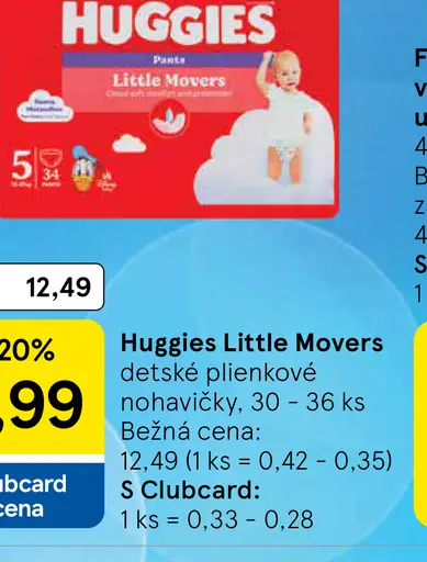 Huggies Little Movers detské plienkové nohavičky