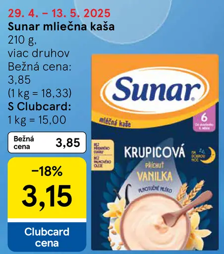 Sunar mliečna kaša