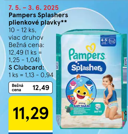 Pampers Splashers plienkové plavky