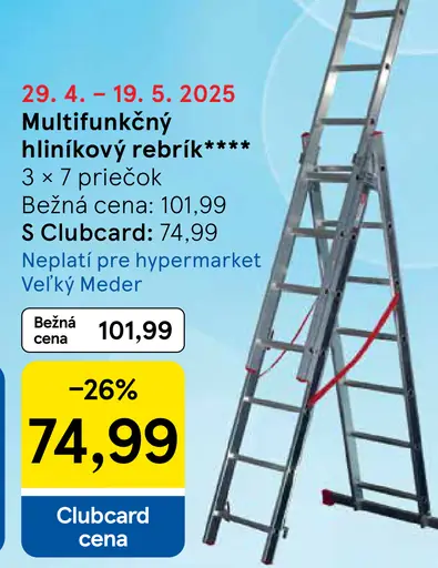 Multifunkčný hliníkový rebrík