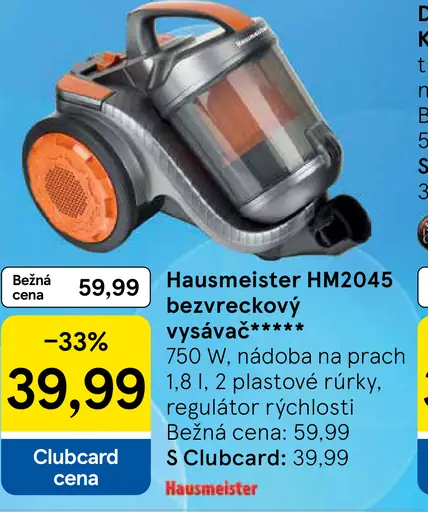 Hausmeister bezvreckový vysávač