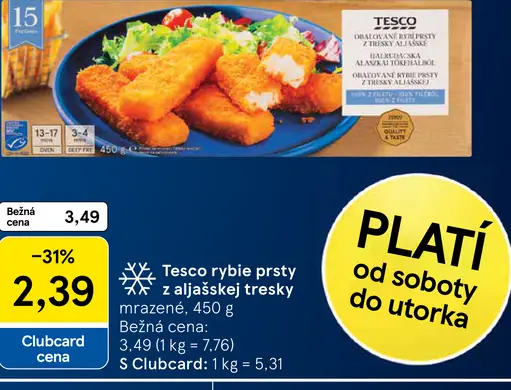 Tesco rybie prsty z aljašskej tresky