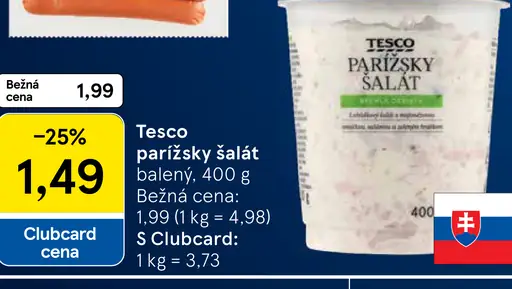 Tesco parížsky šalát