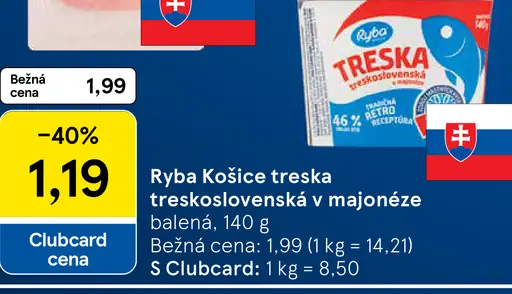 Ryba Košice Treska treskoslovenská v majonéze