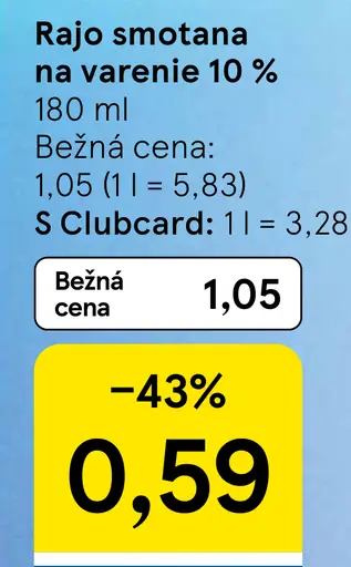 Rajo Smotana na varenie 10%