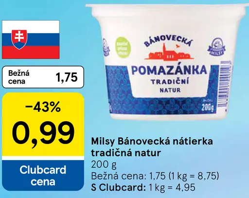 Milsy Bánovecká nátierka tradičná natur