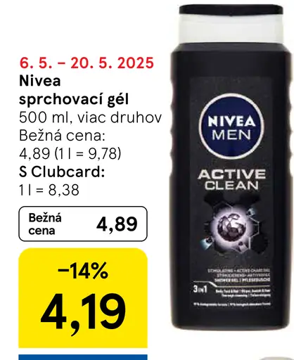 Nivea sprchovací gél Active Clean