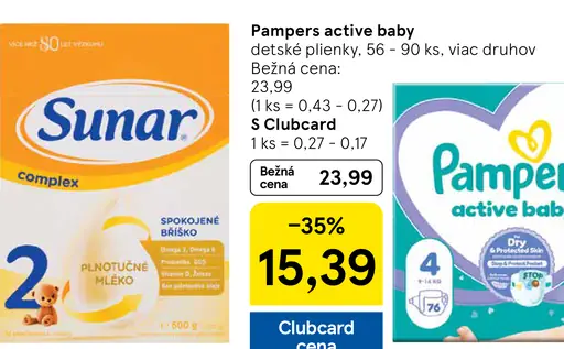 Pampers active baby plienky