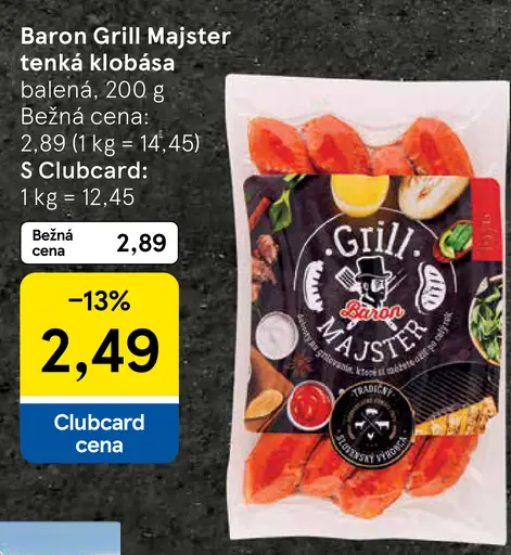 Baron Grill Majster tenká klobása