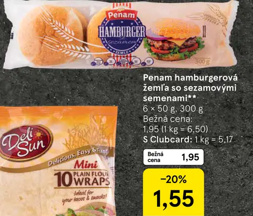 Penam hamburgerová žemľa so sezamovými semienami