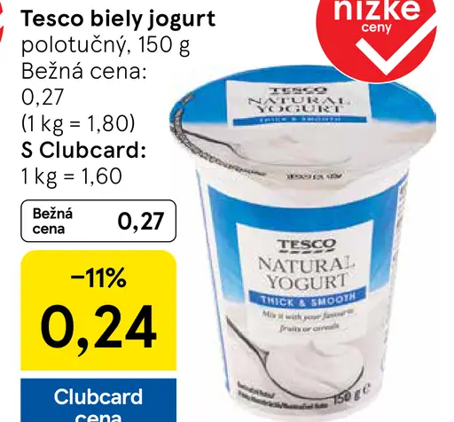 Tesco biely jogurt