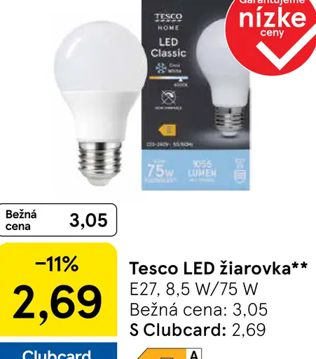 Tesco LED žiarovka
