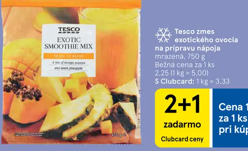 Tesco zmes exotického ovocia na prípravu nápoja mrazená