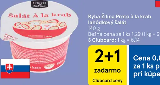 Ryba Žilina Preto à la krab lahôdkový šalát