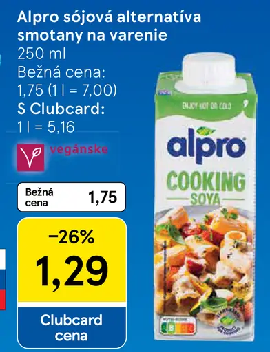 Alpro sójová alternatíva smotany na varenie
