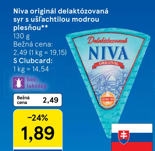 Niva originál delaktózovaná syr s ušľachtilou plesňou