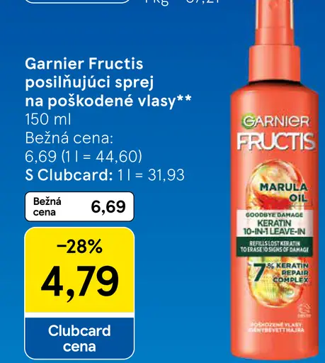 Garnier Fructis posilňujúci sprej na poškodené vlasy