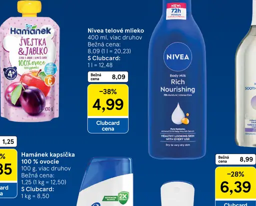 Nivea telové mlieko