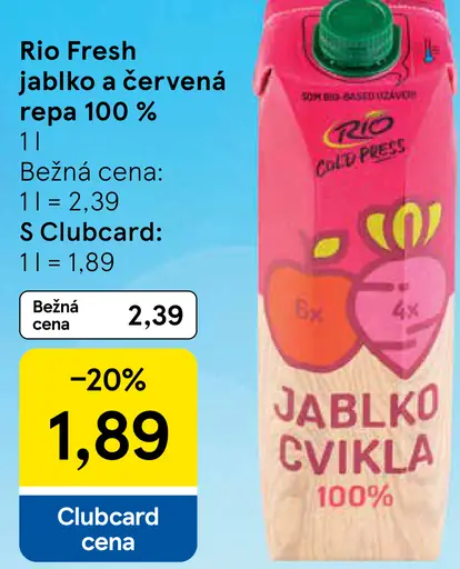 Rio Fresh jablko a červená repa 100%