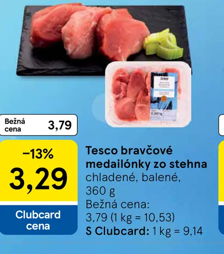 Tesco bravčové medailóniky zo stehna