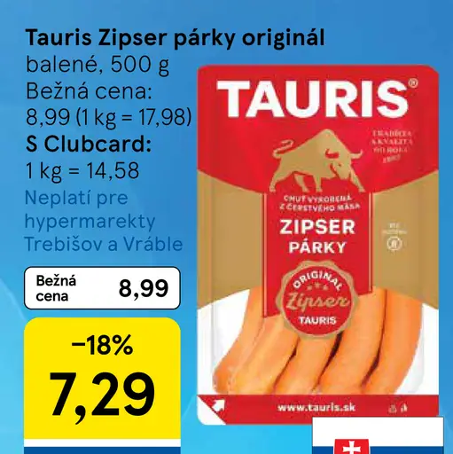 Tauris Zipser párky originál