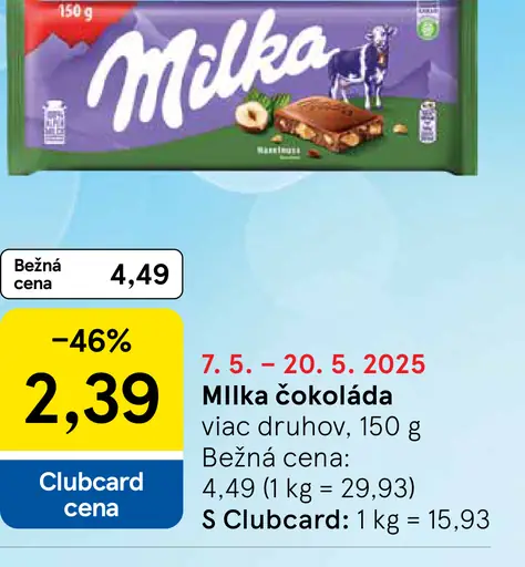 Milka Mliečna čokoláda