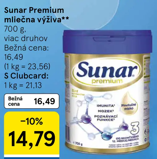 Sunar Premium mliečna výživa