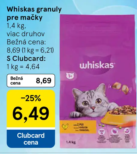 Whiskas granuly pre mačky