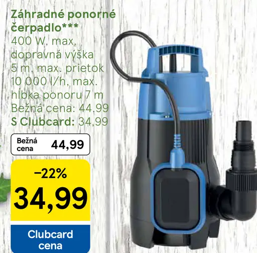 Záhradné ponorné čerpadlo
