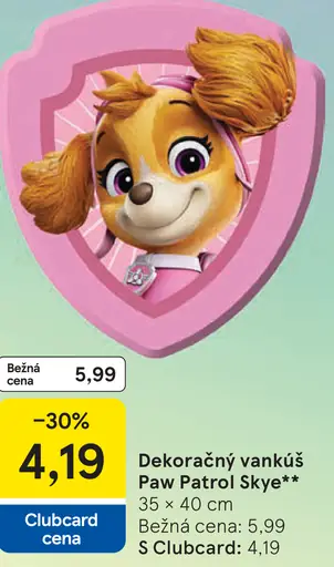 Dekoračný vankúš Paw Patrol Skye