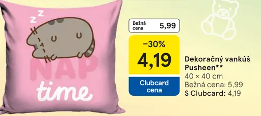 Dekoračný vankúš Pusheen