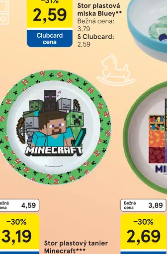 Stor plastová miska Minecraft