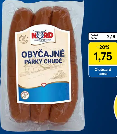 Nord obyčajné párky chudé