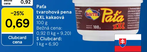 Paťa tvarohová pena XXL kakaová