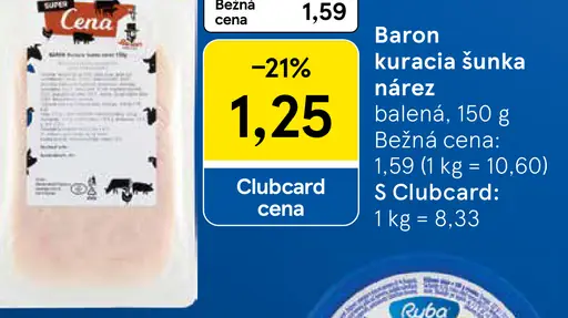Baron kuracia šunka nárez