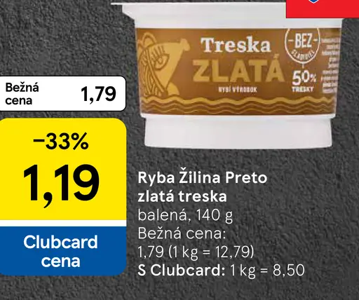 Ryba Žilina Preto zlatá treska