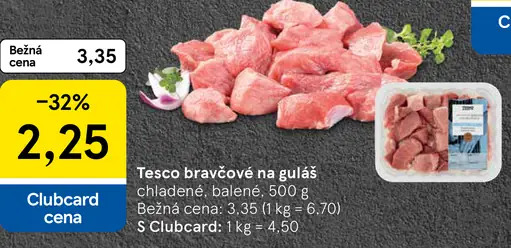Tesco bravčové na guláš