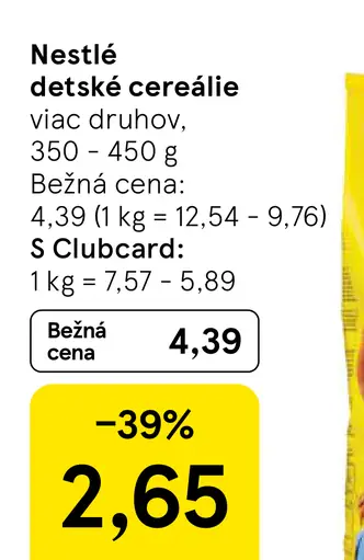 Nestlé detské cereálie