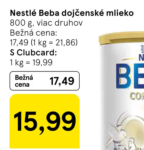 Nestlé Beba dojčenské mlieko