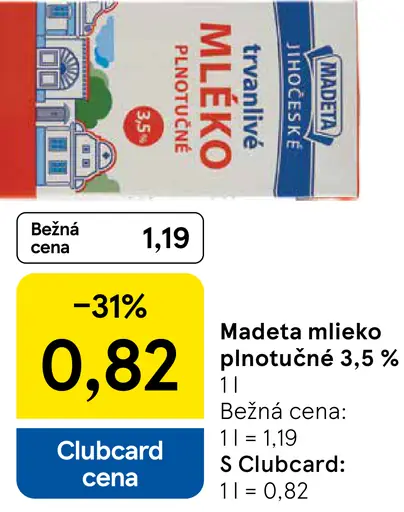 Madeta mlieko plnotučné 3,5%