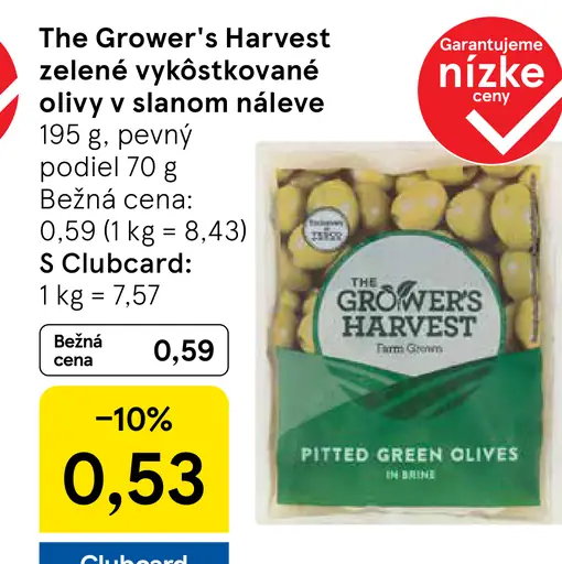 The Grower's Harvest zelené vykôstkované olivy