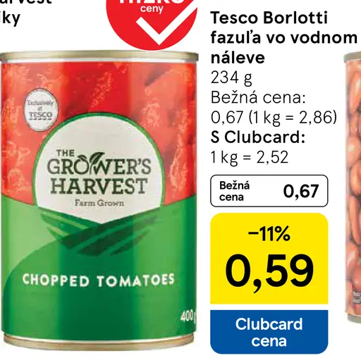 Tesco Borlotti fazuľa vo vodnom náleve