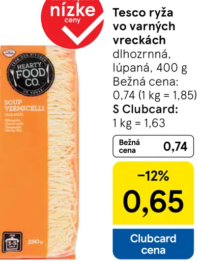 Tesco ryža vo varných vreckách lúpaná