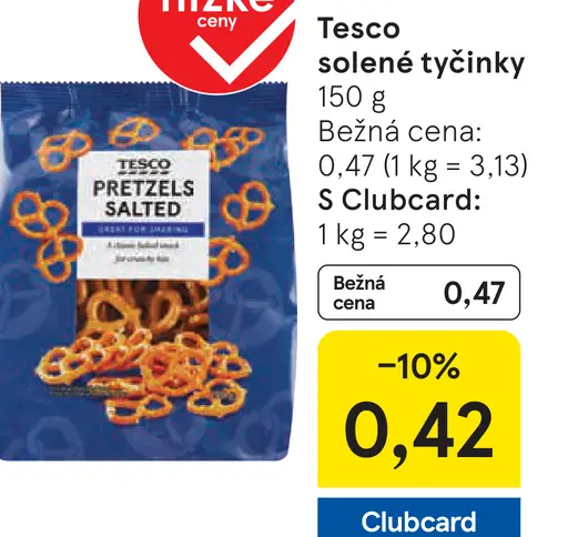 Tesco solené tyčinky
